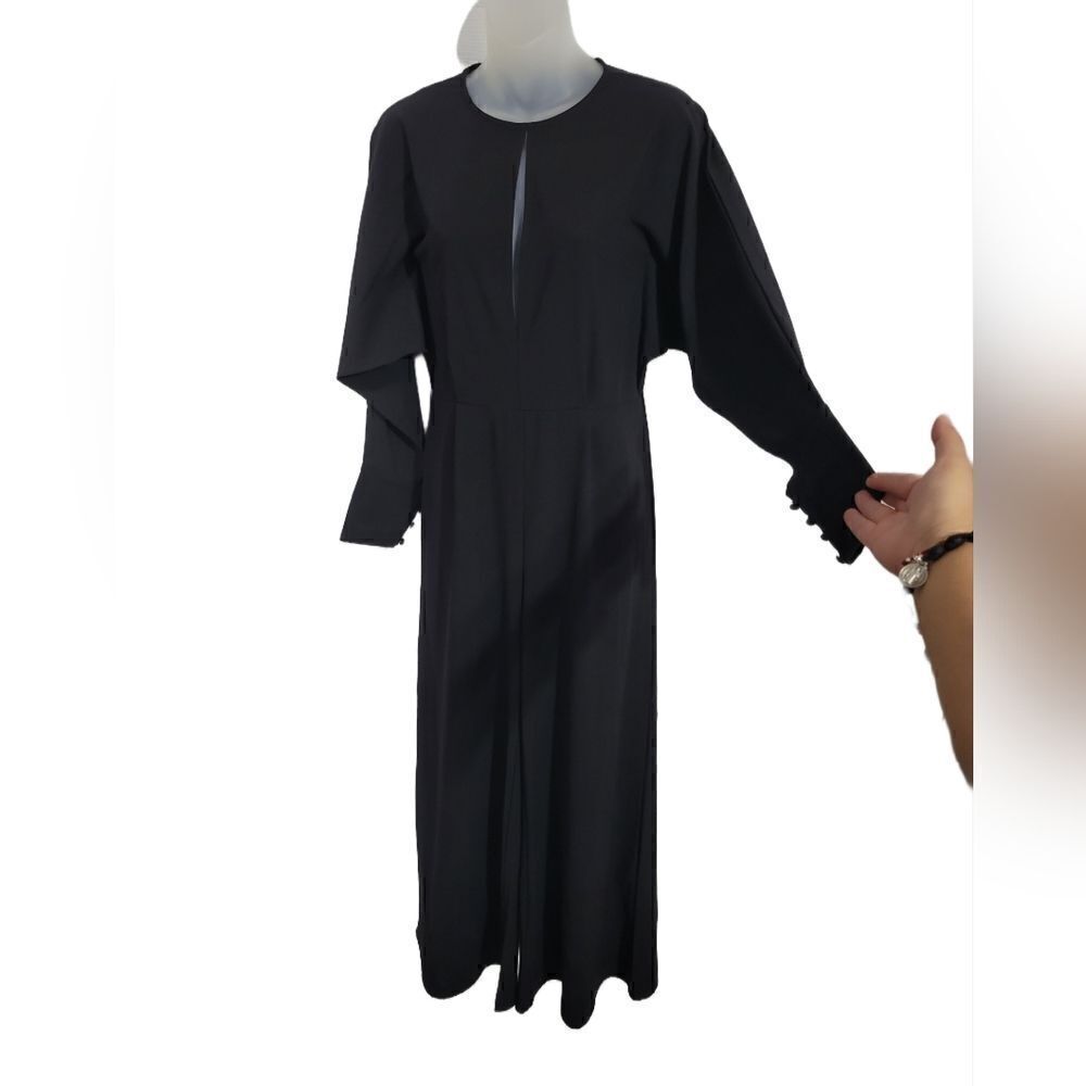 Love j jumpsuit Black Batwing Wide Leg Sz Small Missing Belt